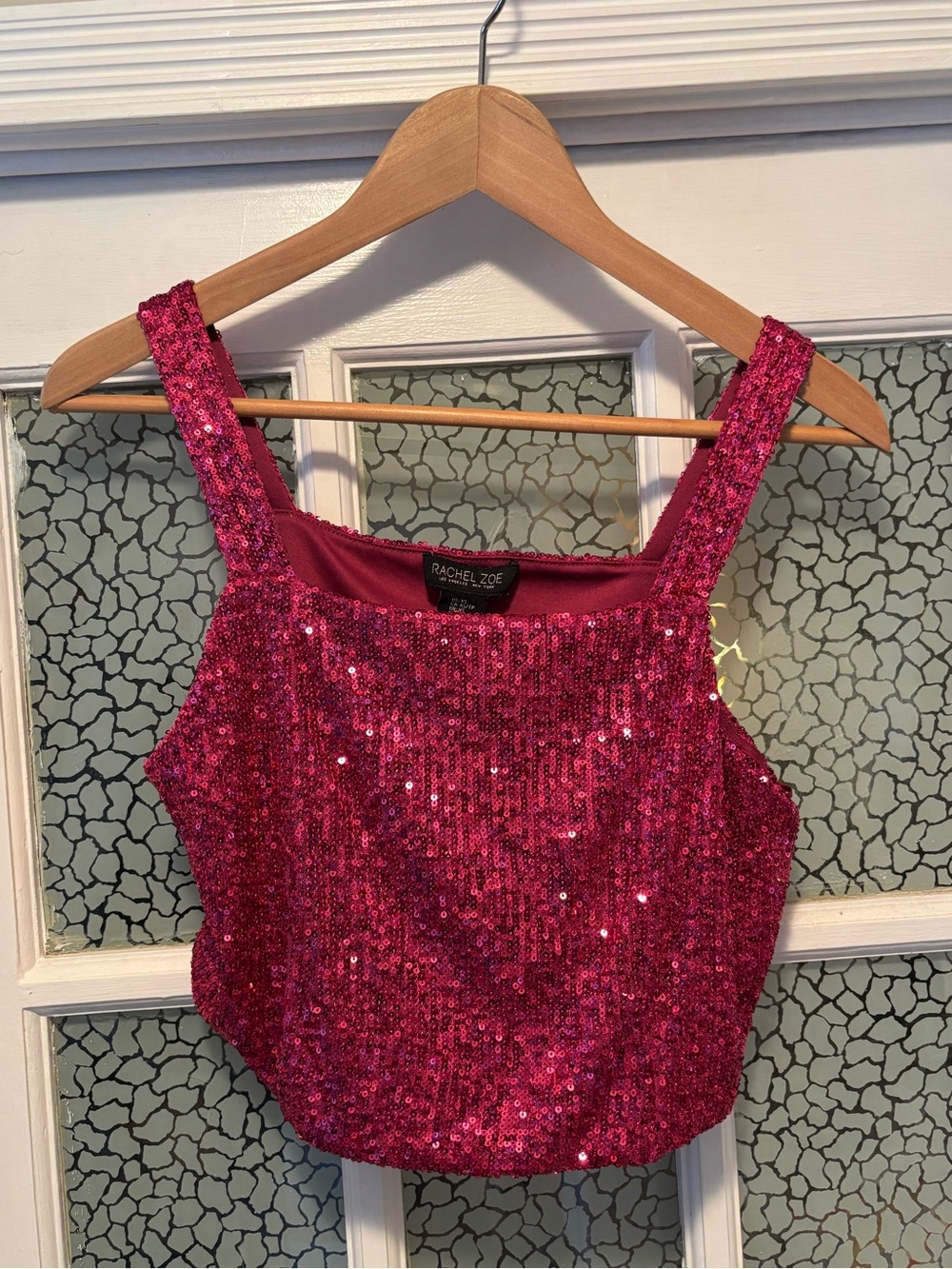 Fuchsia Sequin Tank Top